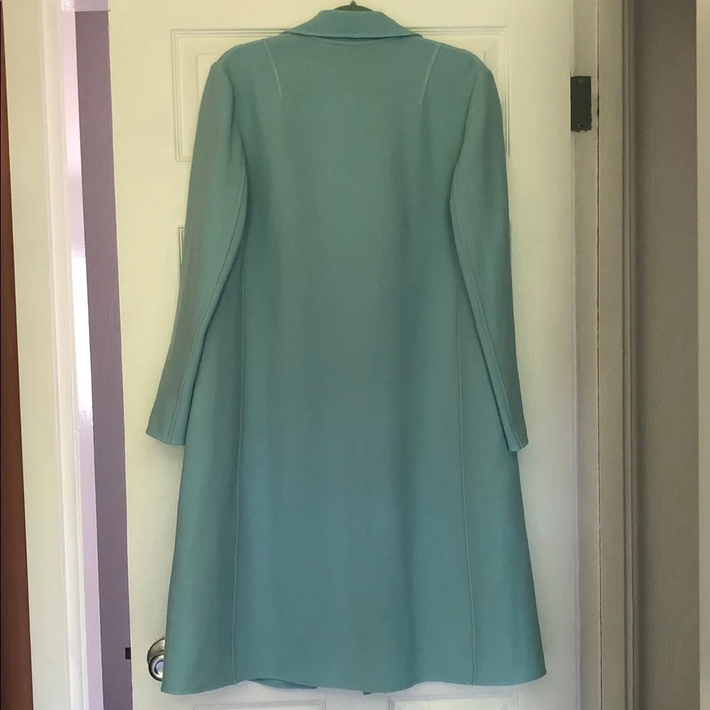 Lafayette 148 NY Tiffany Blue Lightweight Wool Duster Blazer Sz M, excellent - Picture 9 of 12